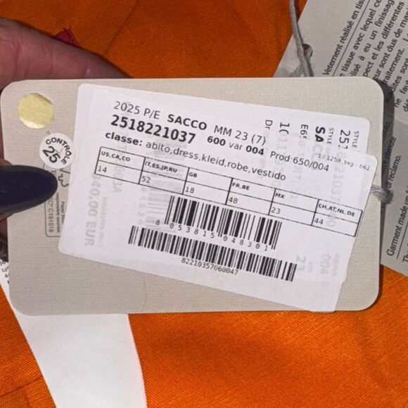 NWT women’s MARINA RINALDI SPORT Orange linen blend flare midi dress size 14 - Picture 10 of 11